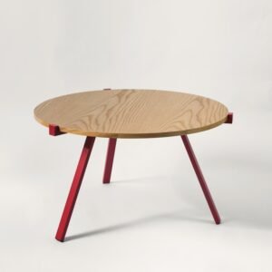 KAFFEBOARD Coffee Table(L)-Golden Gate Red+Oak